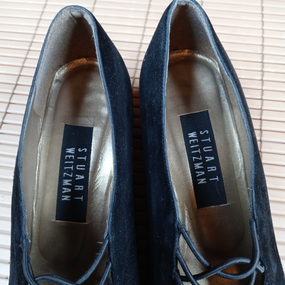 Stuart Weitzman Women's Black Suede 2" Block Heel - image 4